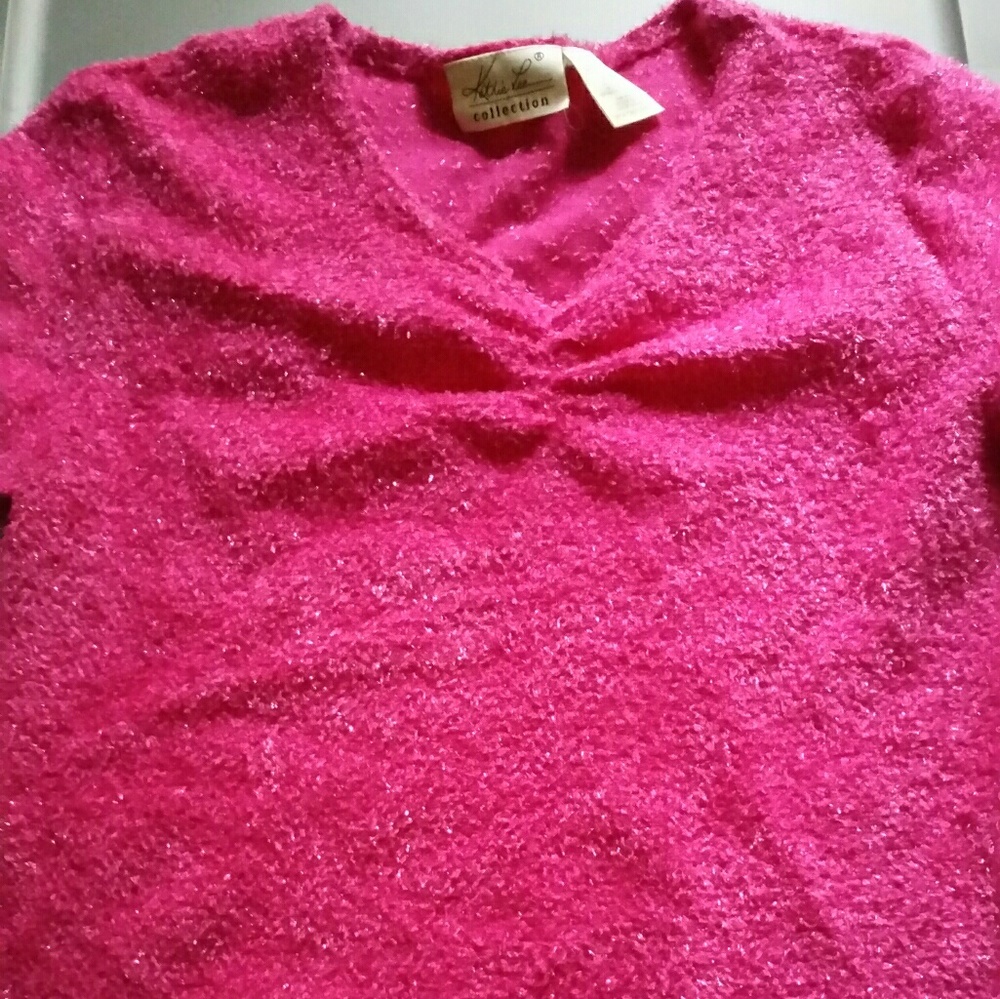 Kathy Lee Designer Pink Sparkly Top Sz Large